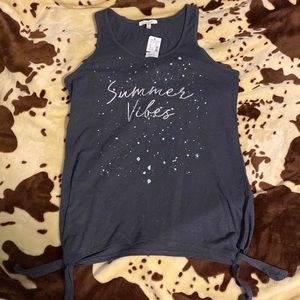Maurices blue M tank top with ties at the bottom